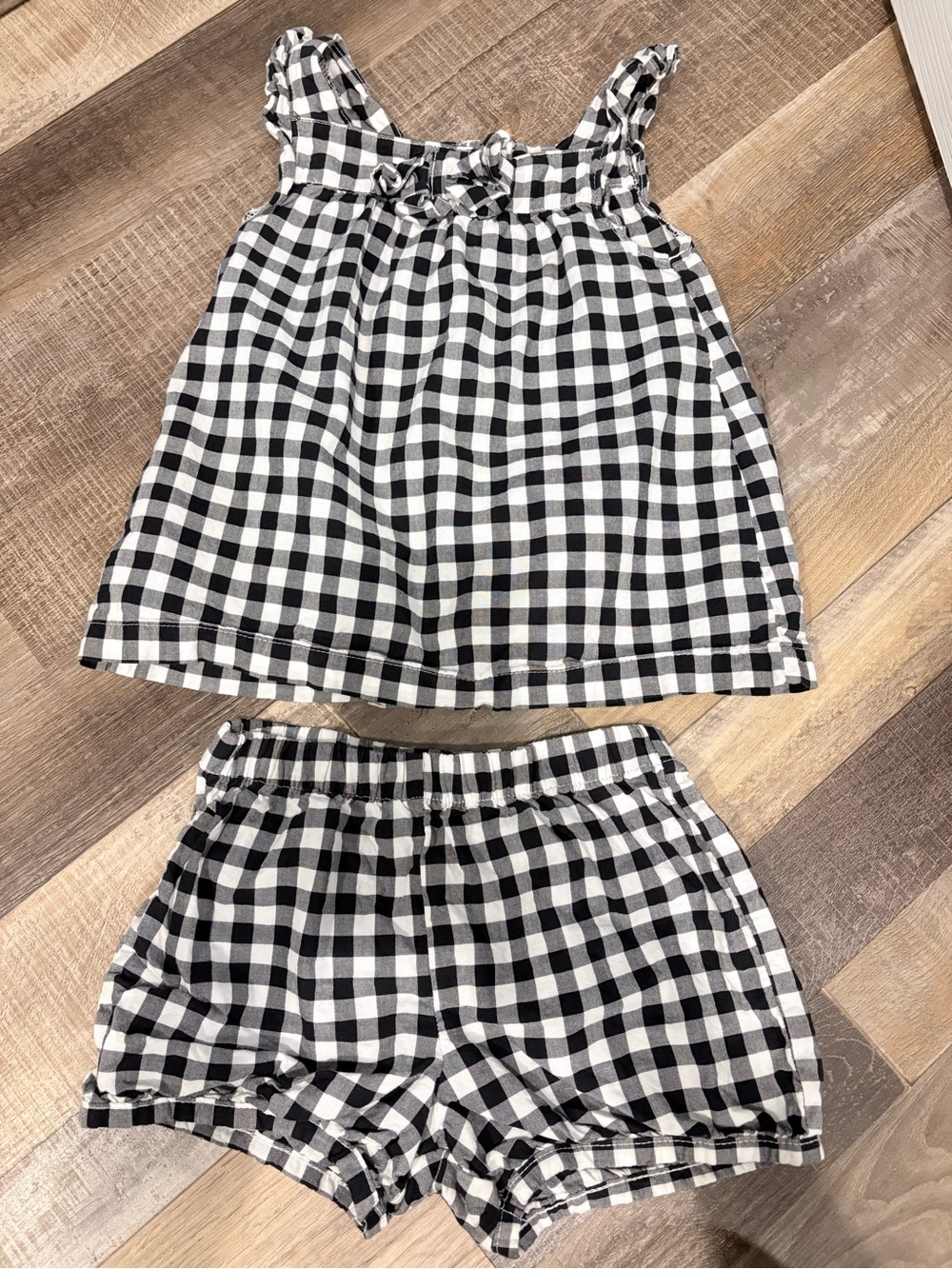 Carter's Black and White Gingham Girls Matching Set